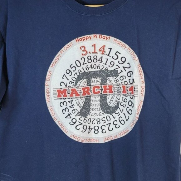 Math T Shirt Kids Unisex Blue XL Happy Pi Day Short Sleeve 3.14 March 14 Crew - Picture 3 of 6